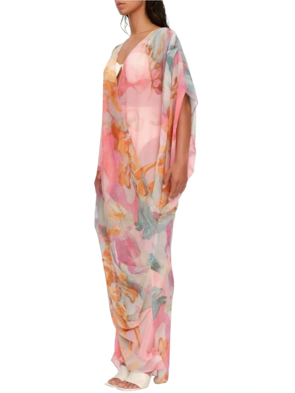 NWT Andrea Iyamah Adi Kaftan Dress or Cover Up Size S / M - Picture 5 of 12